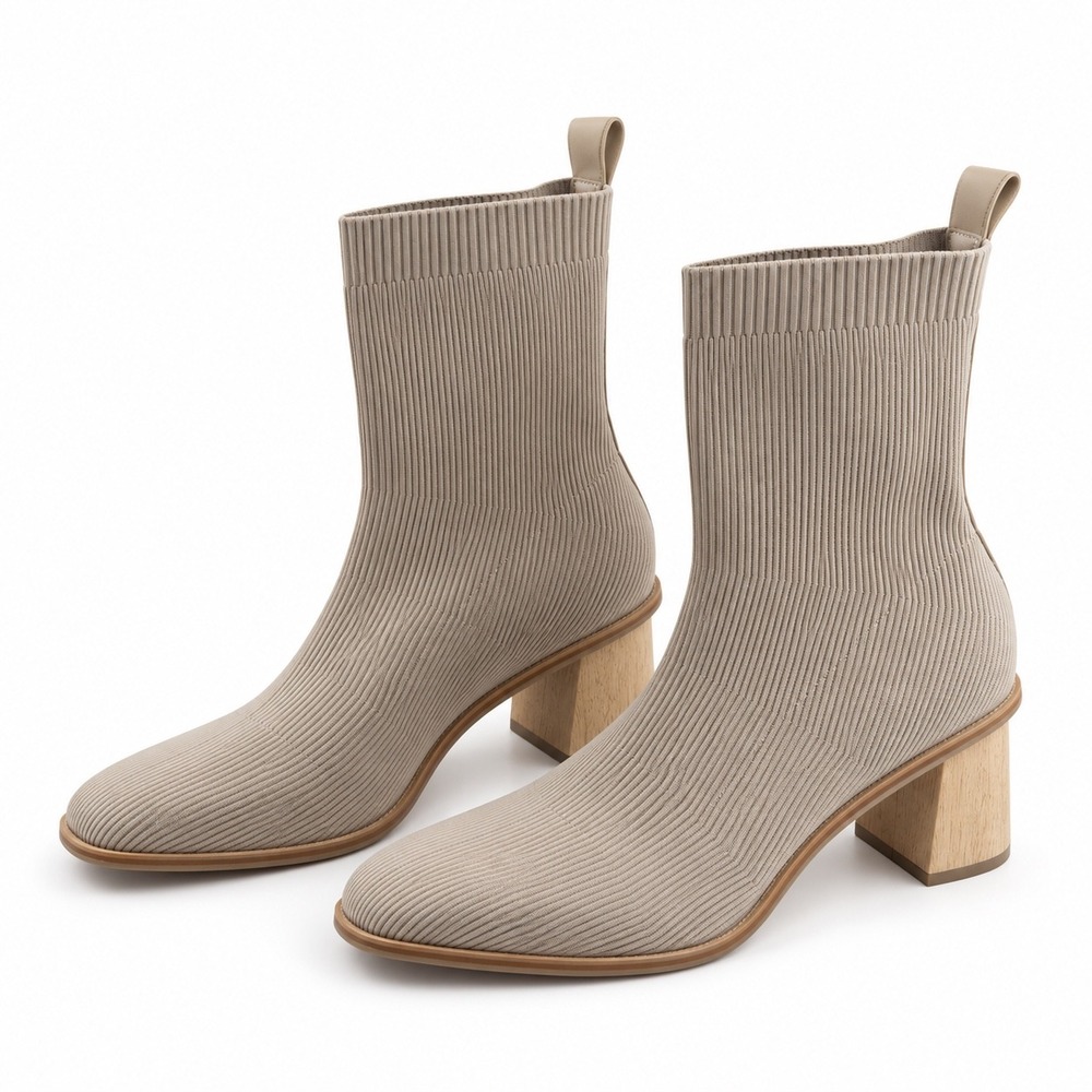 Band Of The Free Vintage Y2K Beige Ribbed Knit Sock Boots Women's Size 9.5